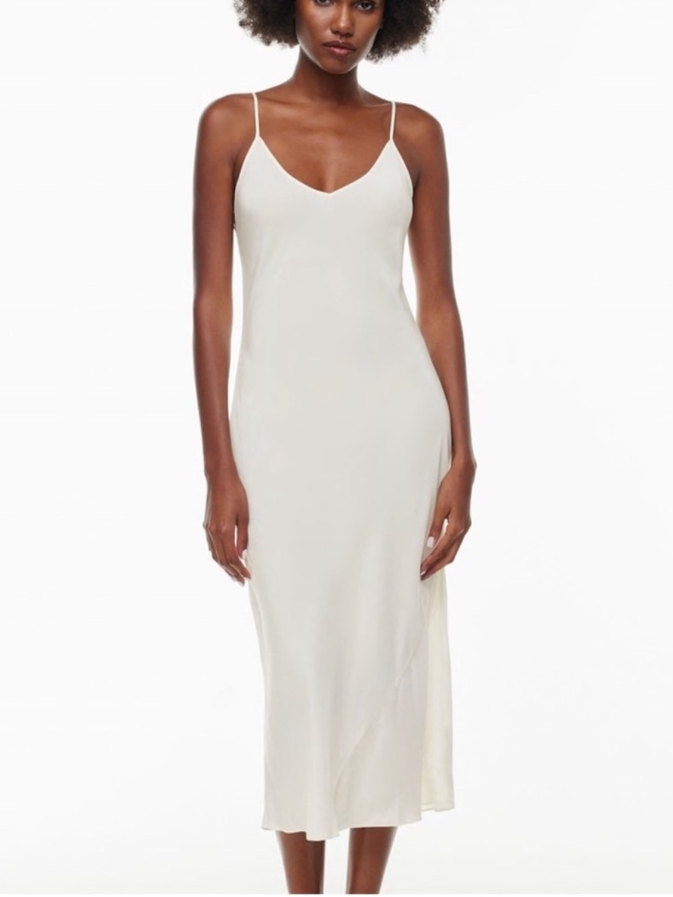 Nwt Aritzia | Wilfred | Only Slip Midi Dress In Light Birch Size Xl